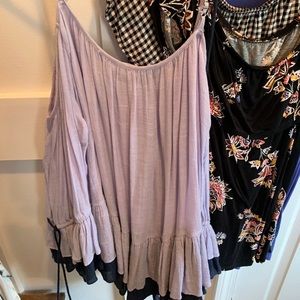 Boutique purple ruffle strappy top